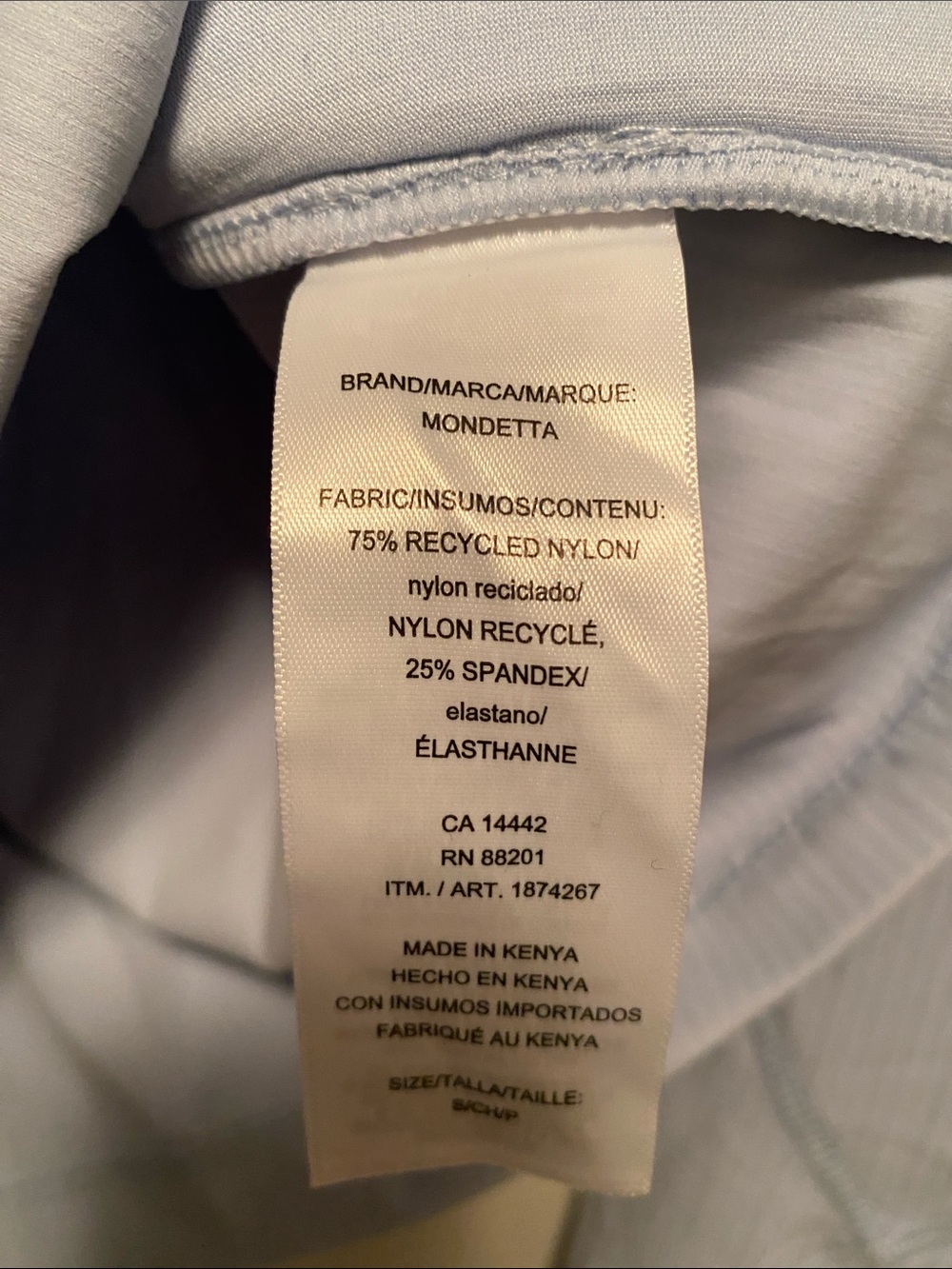 Mondetta Light Blue Ribbed 1/2 Zip Active Top…size S - Picture 5 of 6